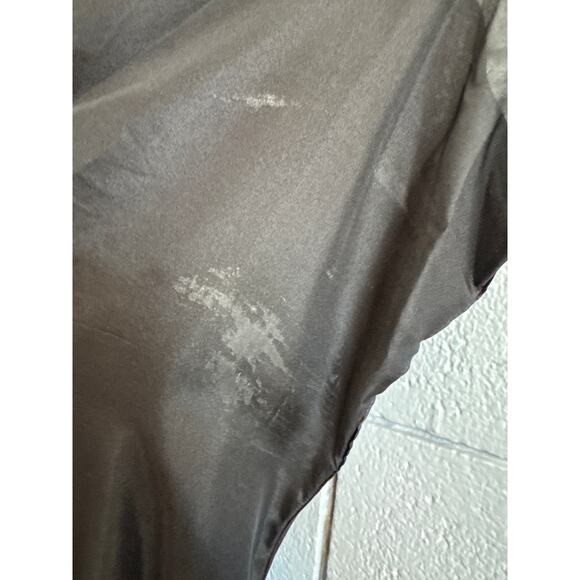 Women's Nili Lotan 100% Silk Cami Slip Midi Dress size L in Black Quiet Luxury - Picture 4 of 7